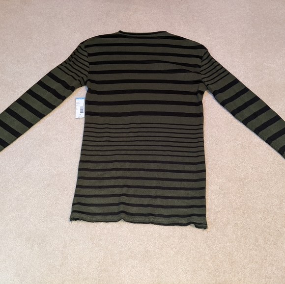 Nwt Hybrid threads green & black striped long sleeve top - Picture 3 of 13